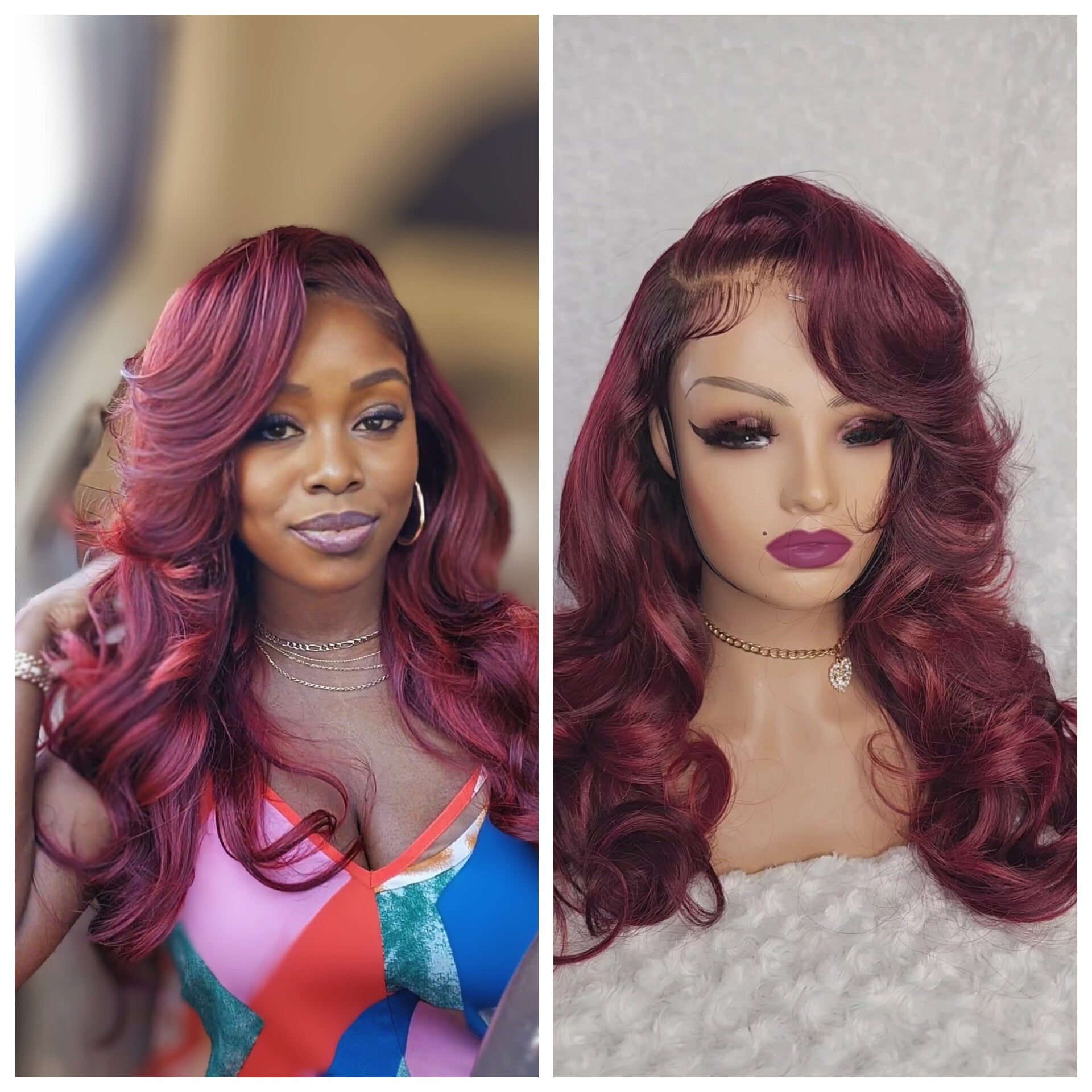 Carmen | Custom Burgundy | 20  inch | 5x5 HD Closure Wig