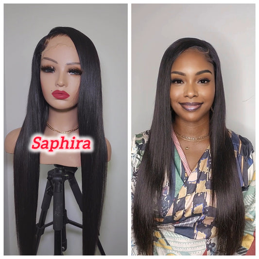 Saphira - 26 inch Luxury HD Straight Closure Wig
